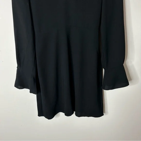 Aritzia Wilfred Corinne black Mini Dress Size 00 Long sleeves v-neck A-line - Picture 11 of 16